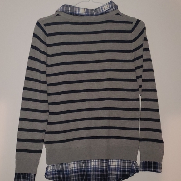 Intro Striped Sweater  Mock Flanel Detail Size SP - Picture 4 of 4